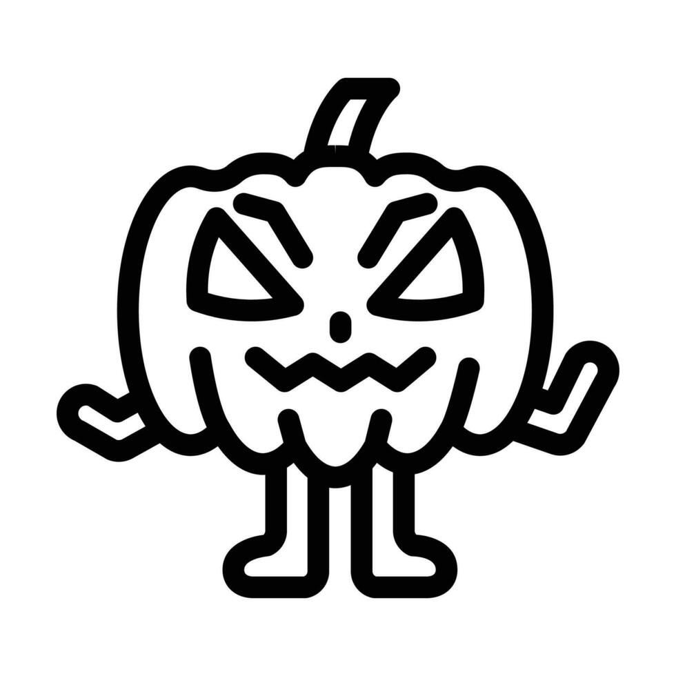 halloween monster funny line icon vector illustration