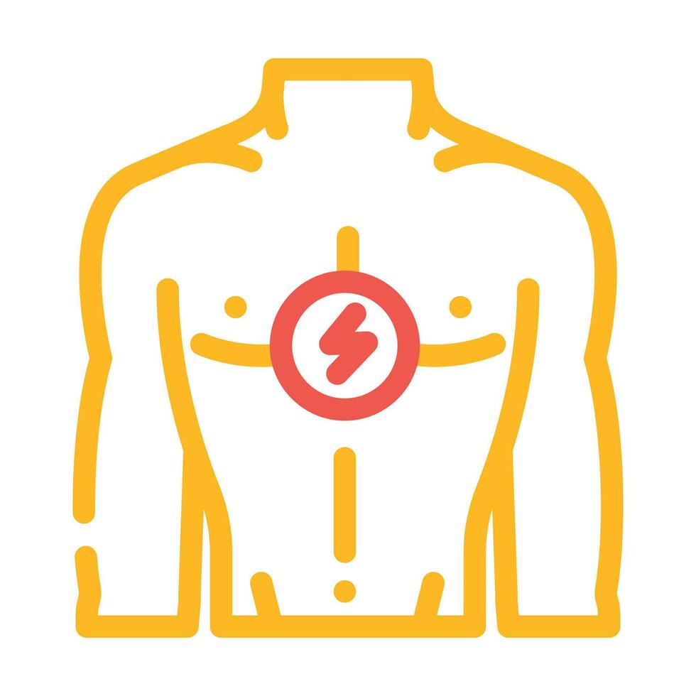 chest pain body ache color icon vector illustration