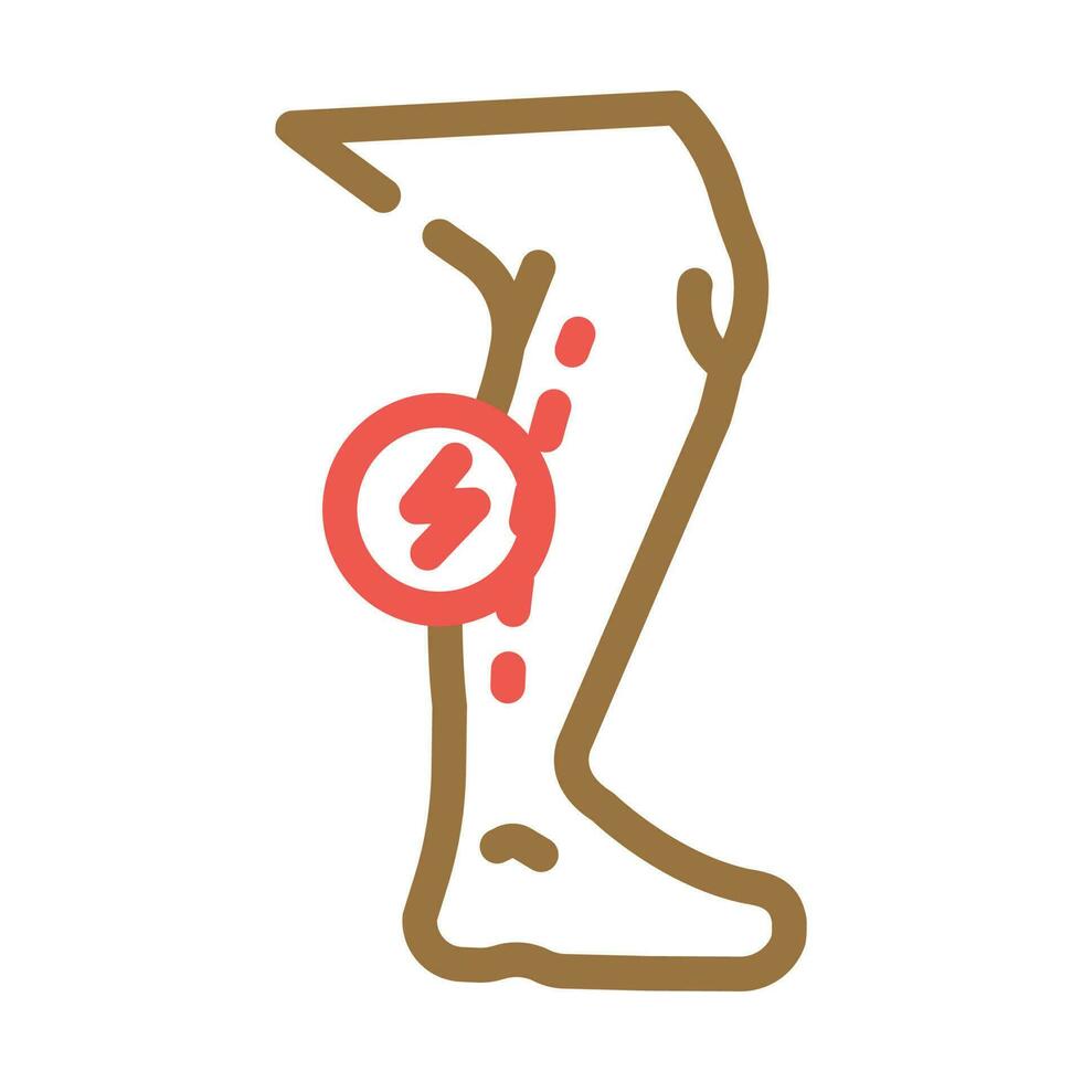 leg pain body ache color icon vector illustration