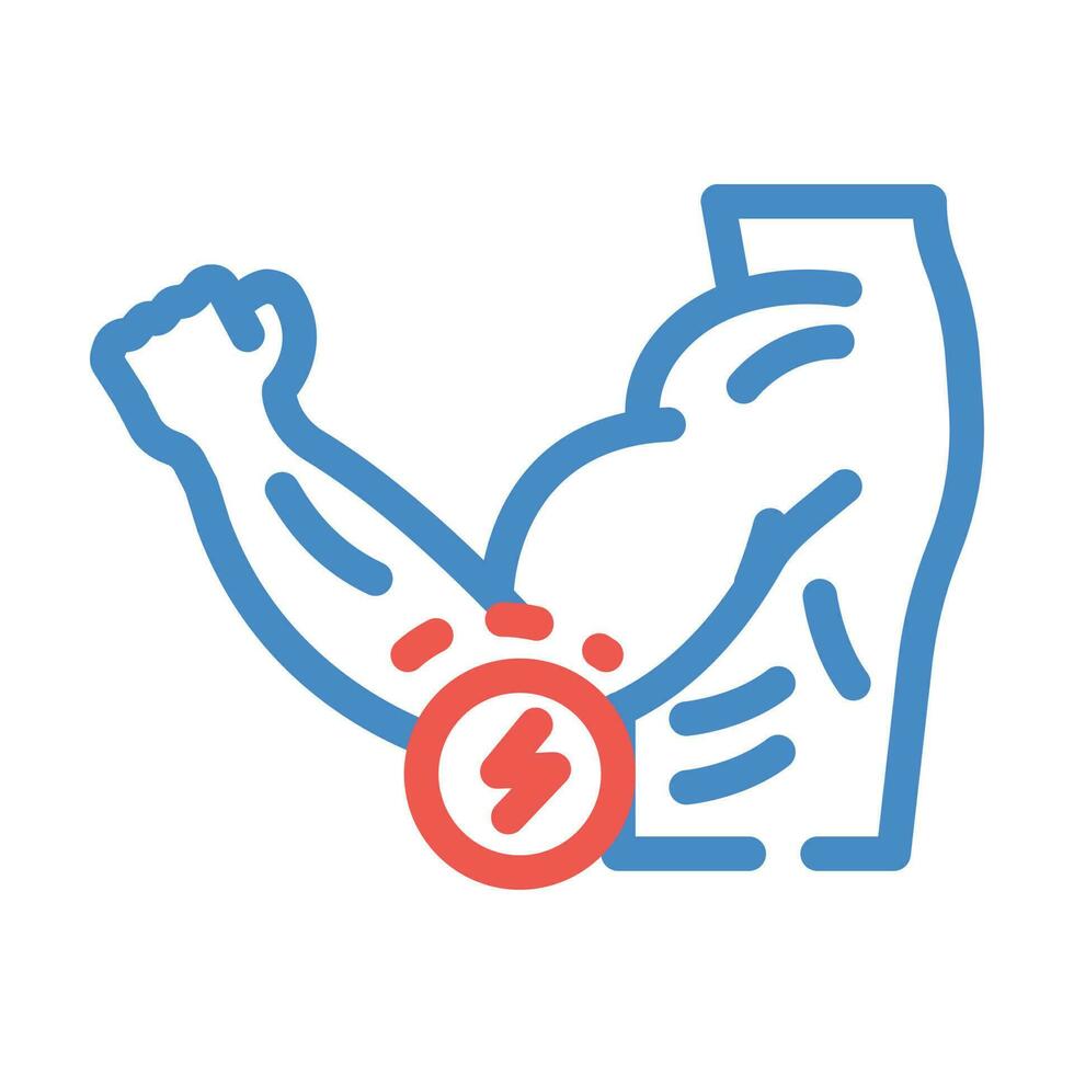 elbow pain body ache color icon vector illustration