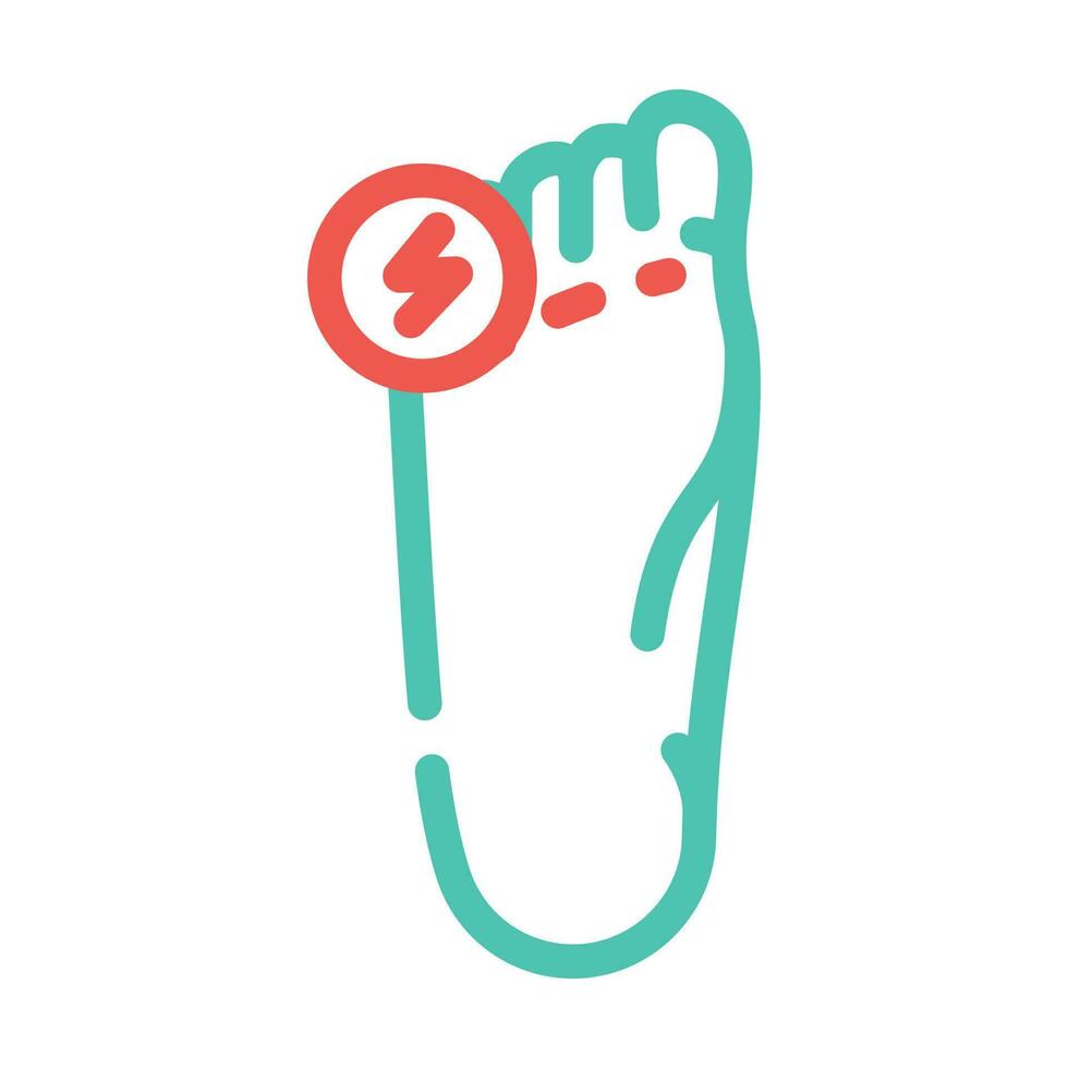 toe pain body ache color icon vector illustration