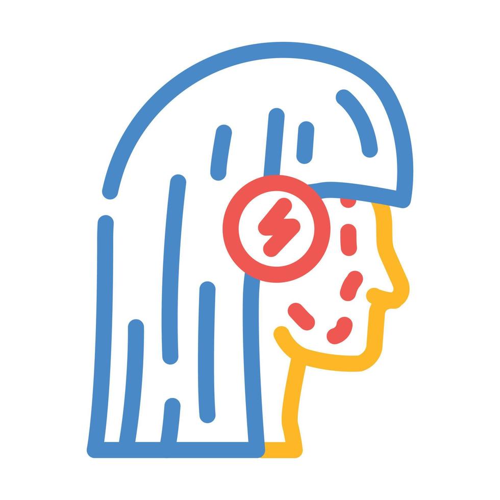 face pain body ache color icon vector illustration