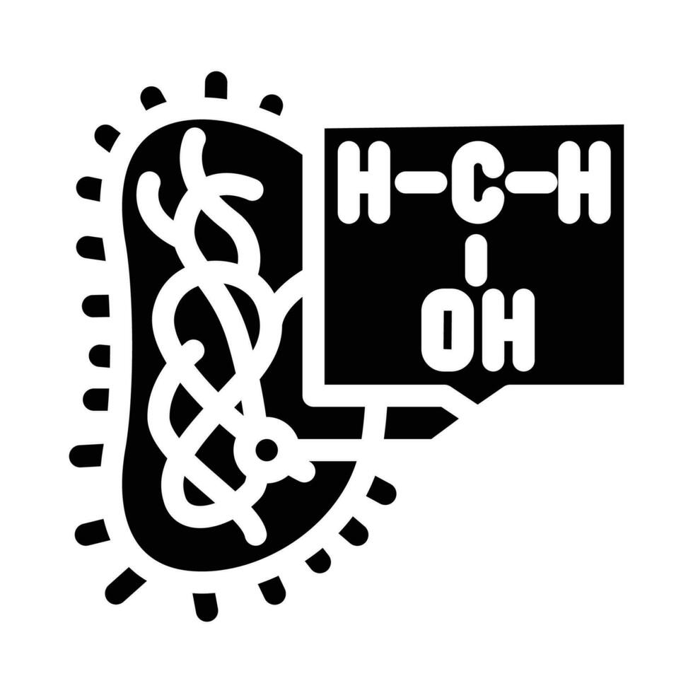 microbiología molecular estructura glifo icono vector ilustración