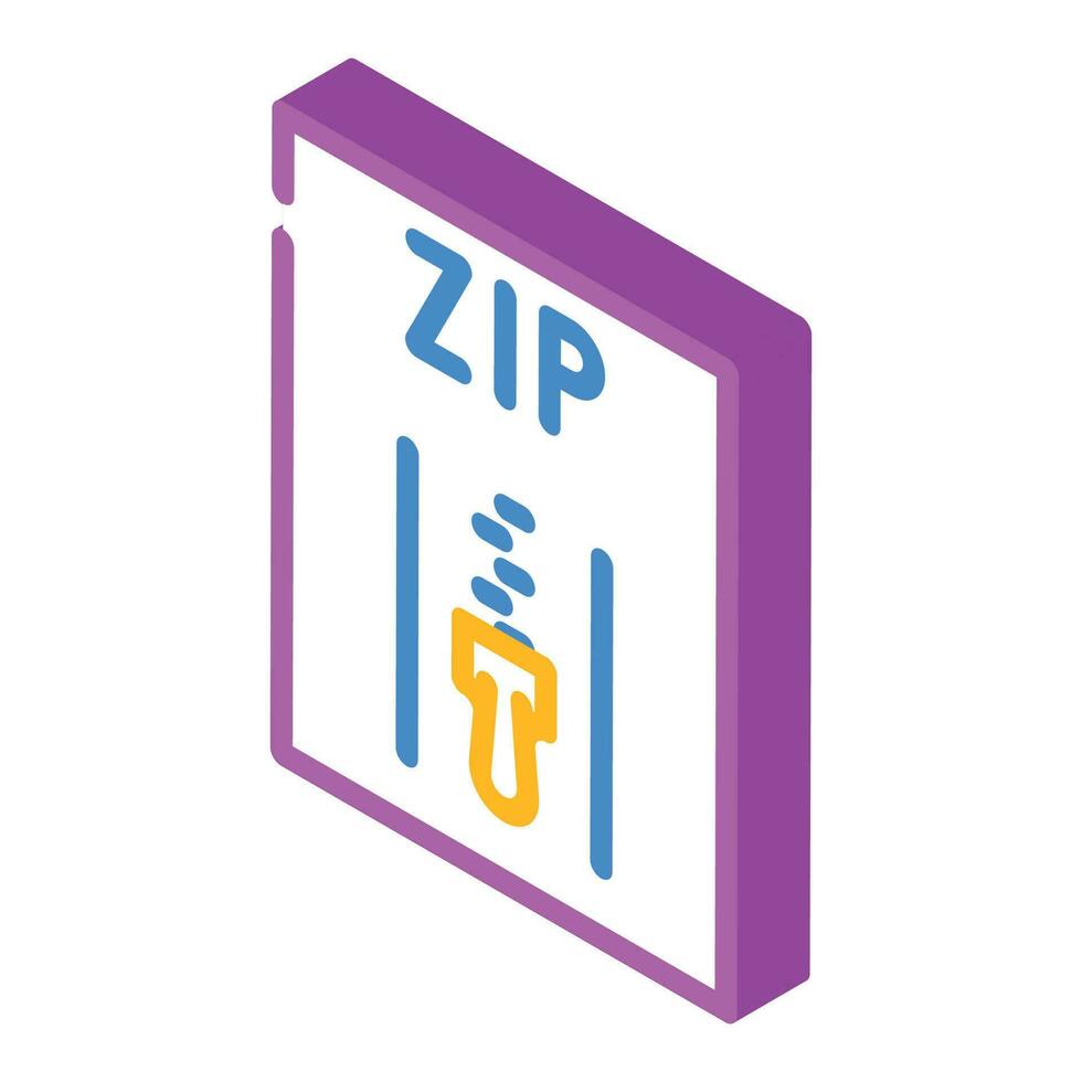 zip file format document isometric icon vector illustration