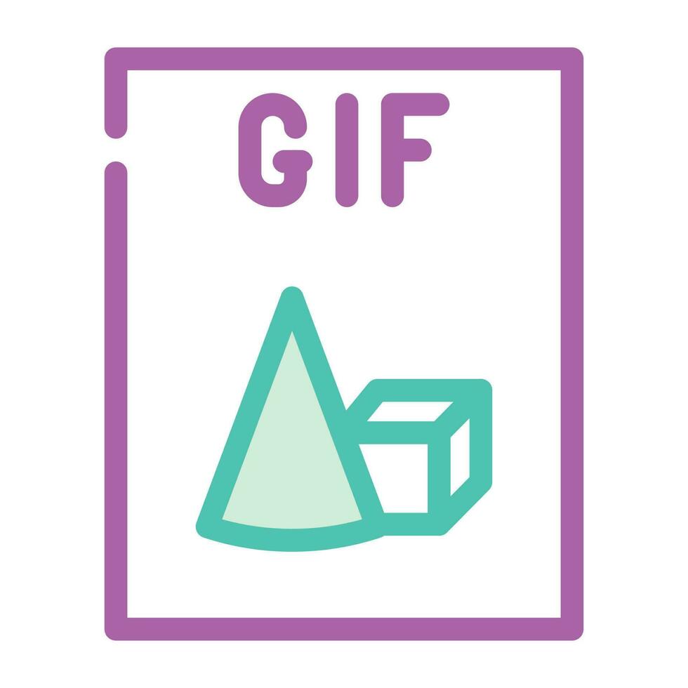 gif file format document color icon vector illustration