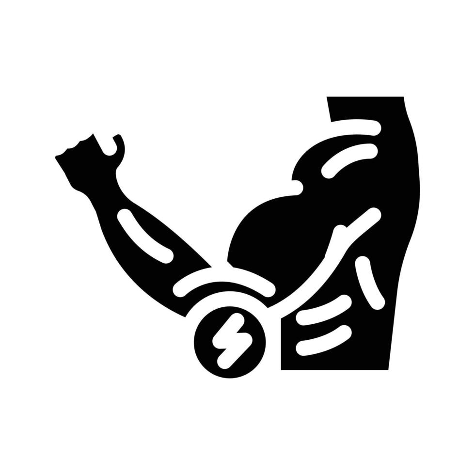 elbow pain body ache glyph icon vector illustration