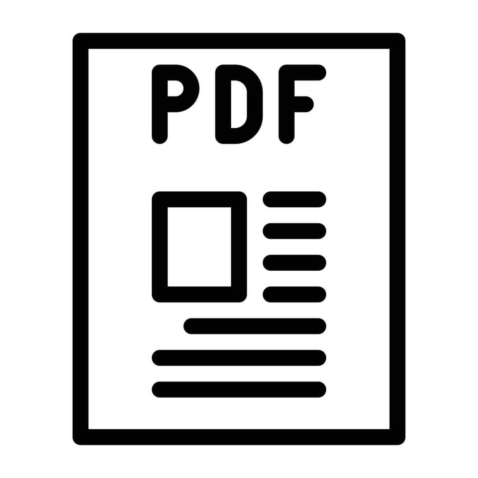pdf archivo formato documento línea icono vector ilustración