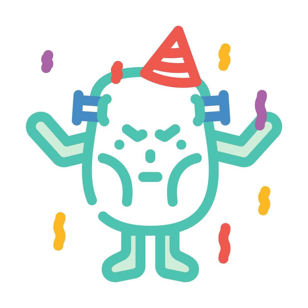 party monster alien color icon vector illustration
