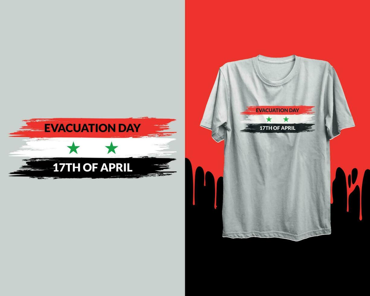 evacuación día t camisa, amor Siria - nacido elevado y protegido - mejor t - camisa diseños vector
