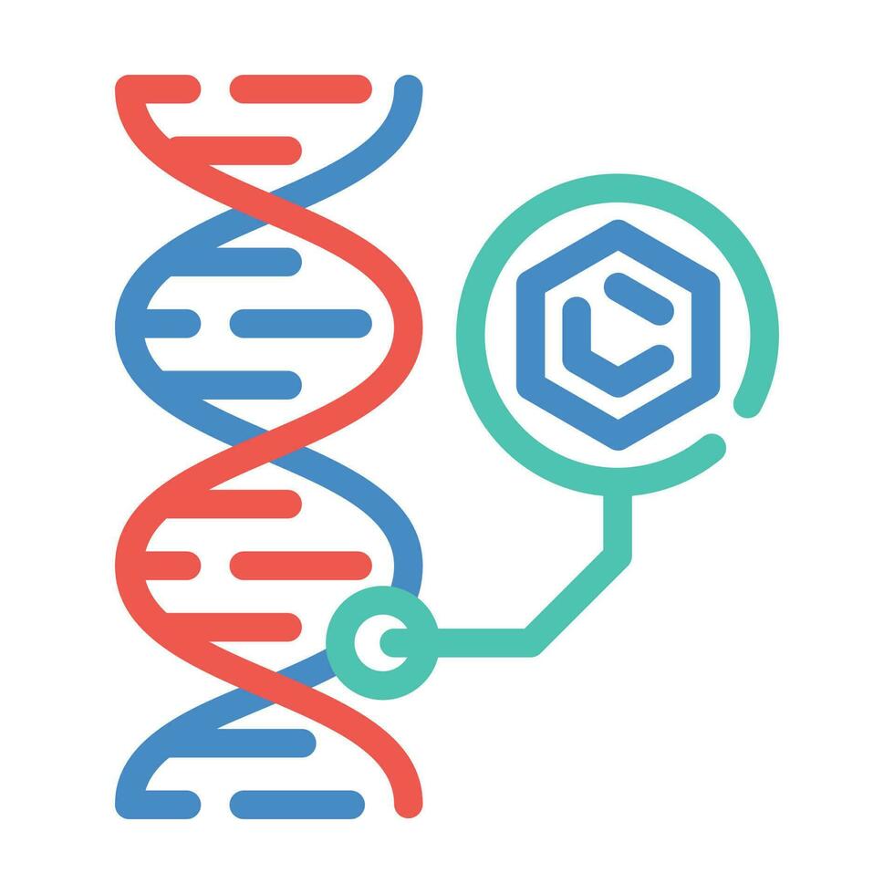 dna molecular structure color icon vector illustration