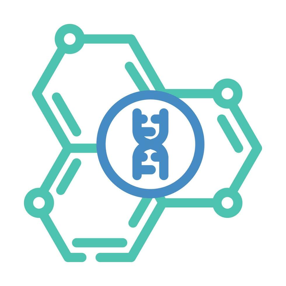 genetic molecular structure color icon vector illustration