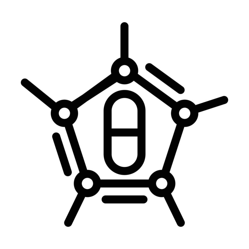 medical molecular structure line icon vector illustration