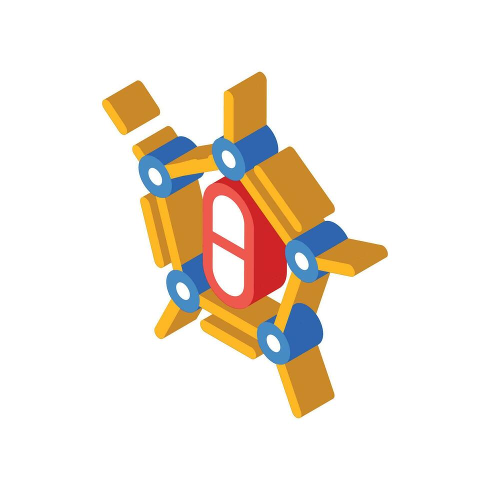 medical molecular structure isometric icon vector illustration
