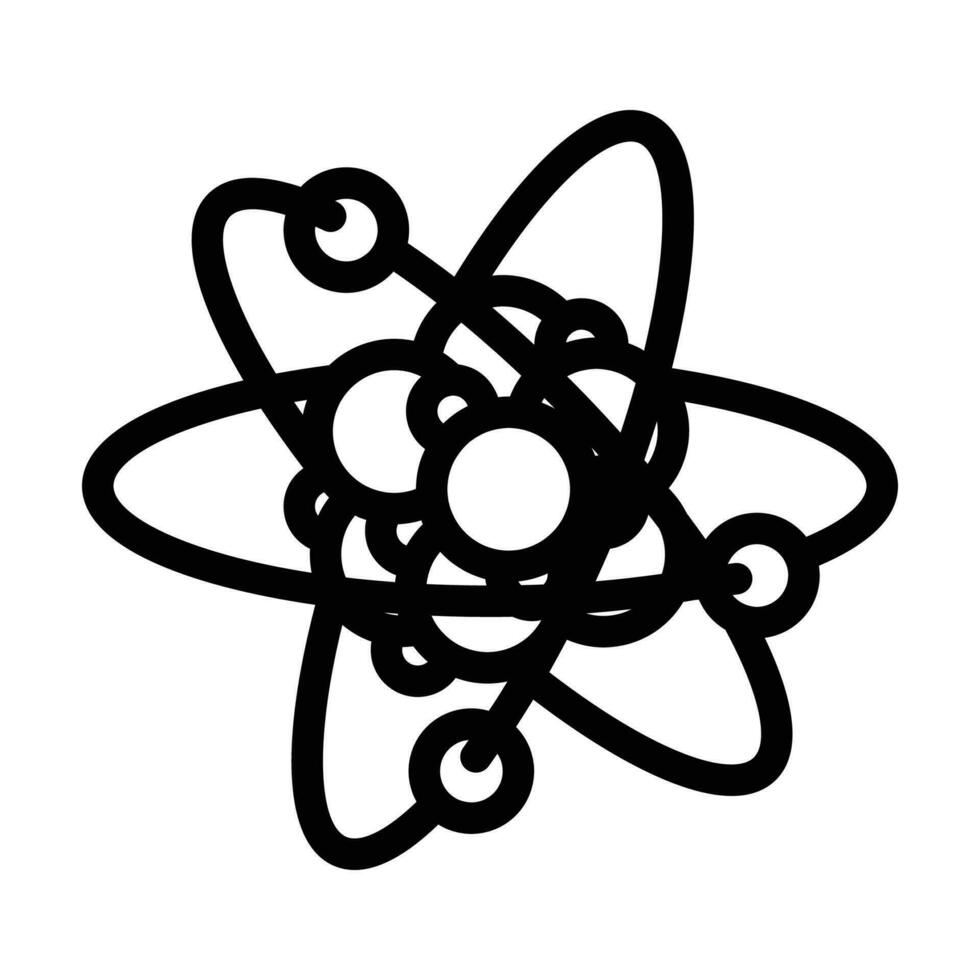 átomo molecular estructura línea icono vector ilustración