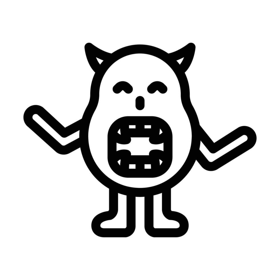 beast monster alien line icon vector illustration