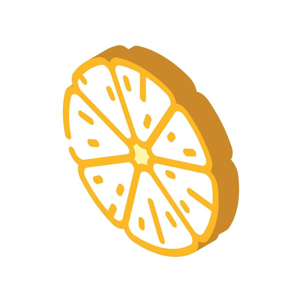 peeled clementine slice isometric icon vector illustration