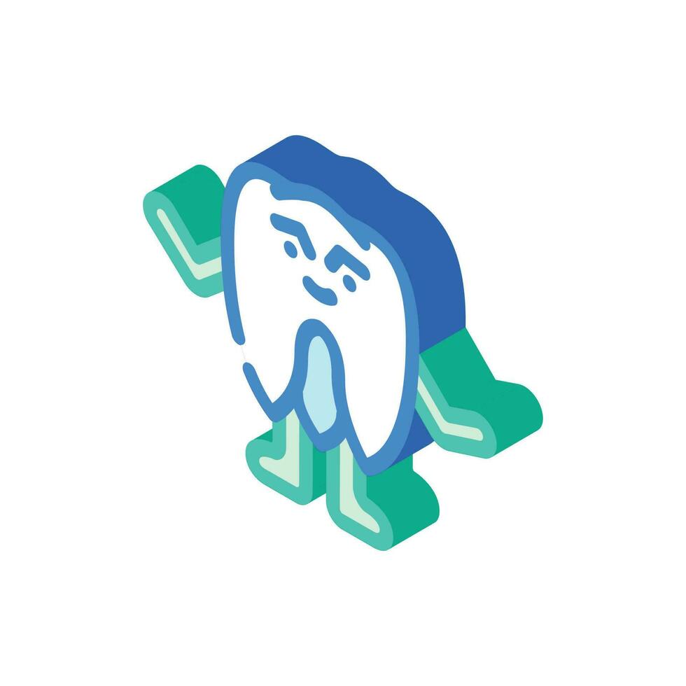 teeth monster alien isometric icon vector illustration