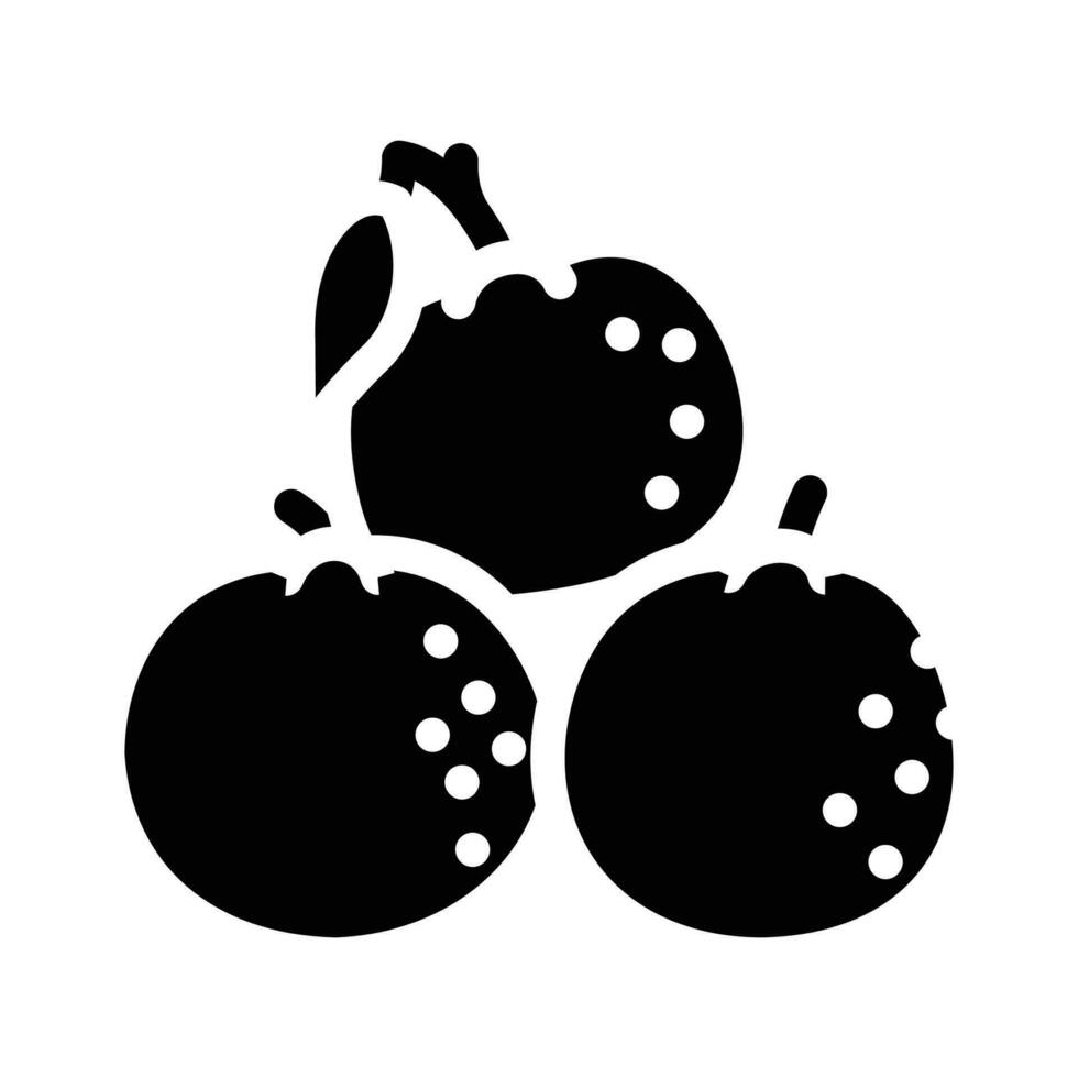 rebanada Mandarina clementina pelado glifo icono vector ilustración