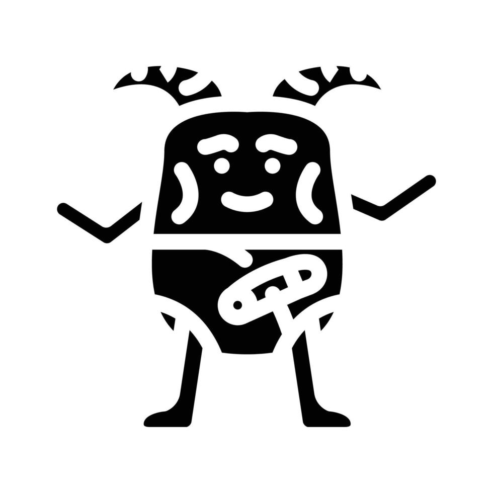 little monster cute glyph icon vector illustration