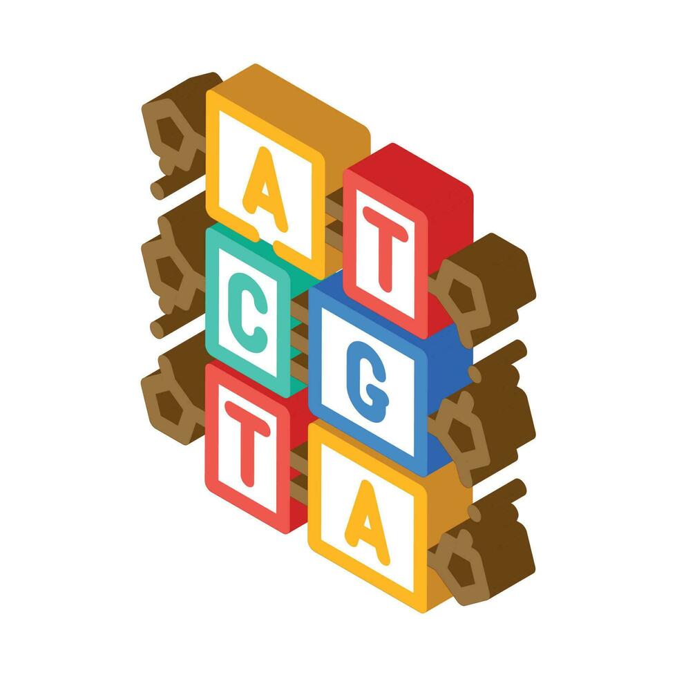 gene molecular structure isometric icon vector illustration