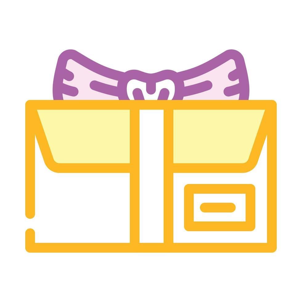 holiday gift box color icon vector illustration