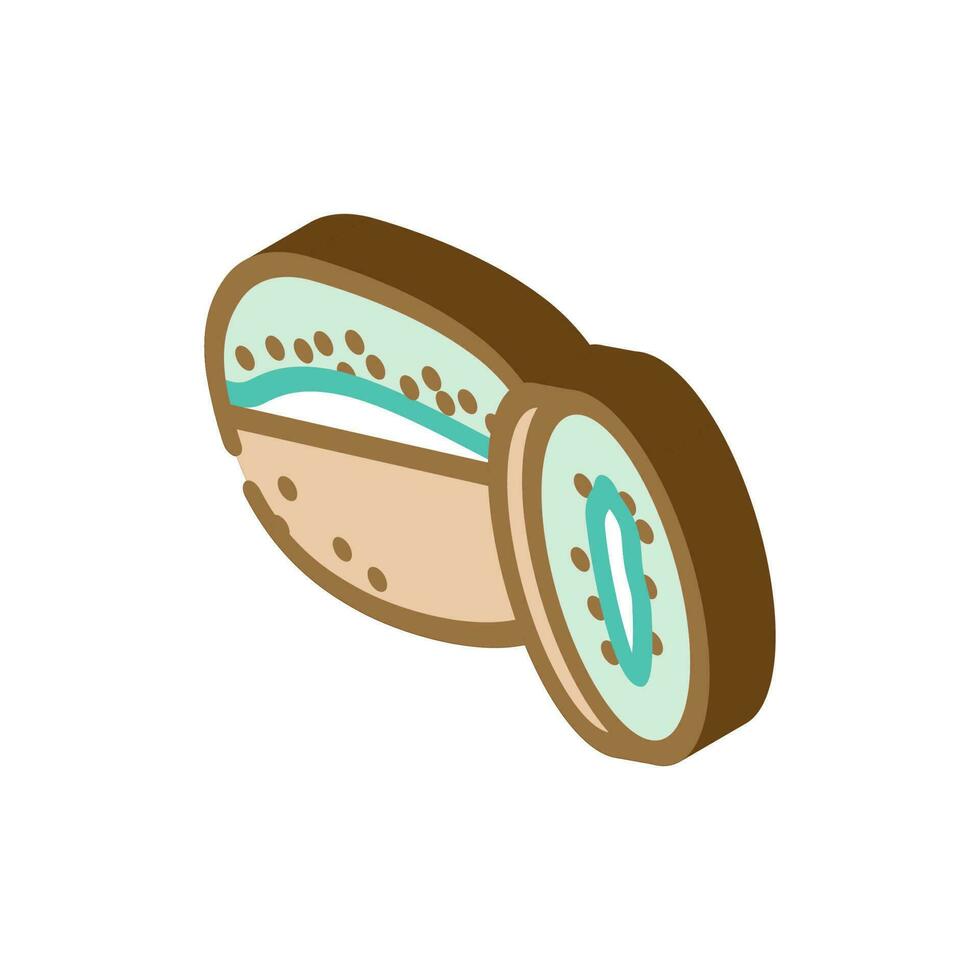 kiwi ripe isometric icon vector illustration