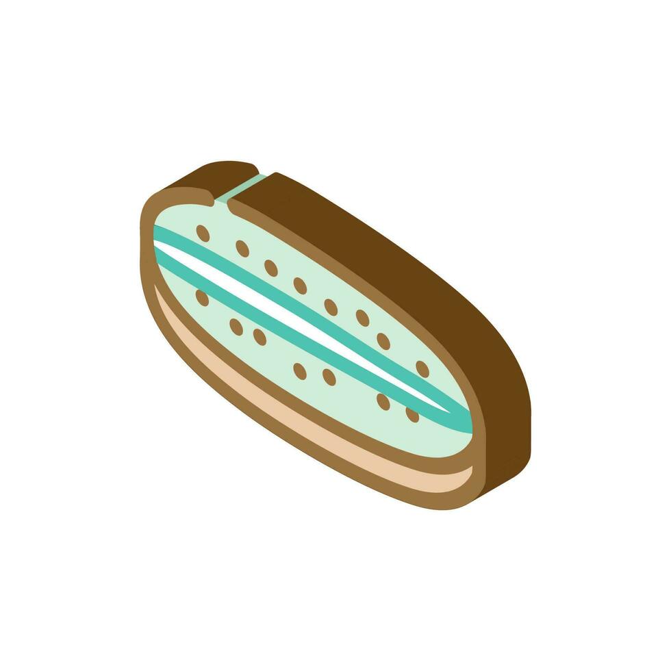 cut fruit kiwi isometric icon vector illustration