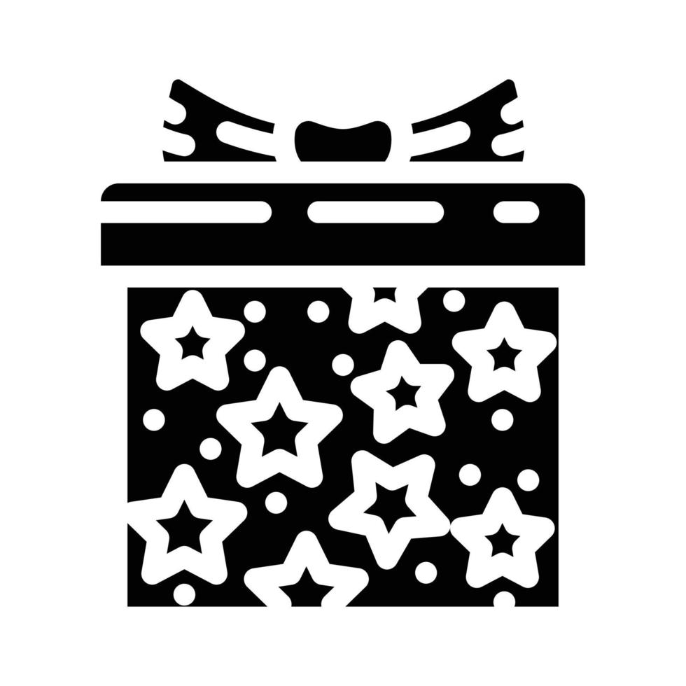 celebration gift box glyph icon vector illustration