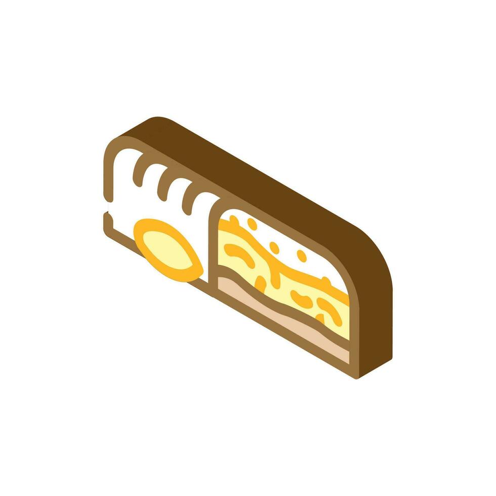 nuez chocolate caramelo comida isométrica icono vector ilustración
