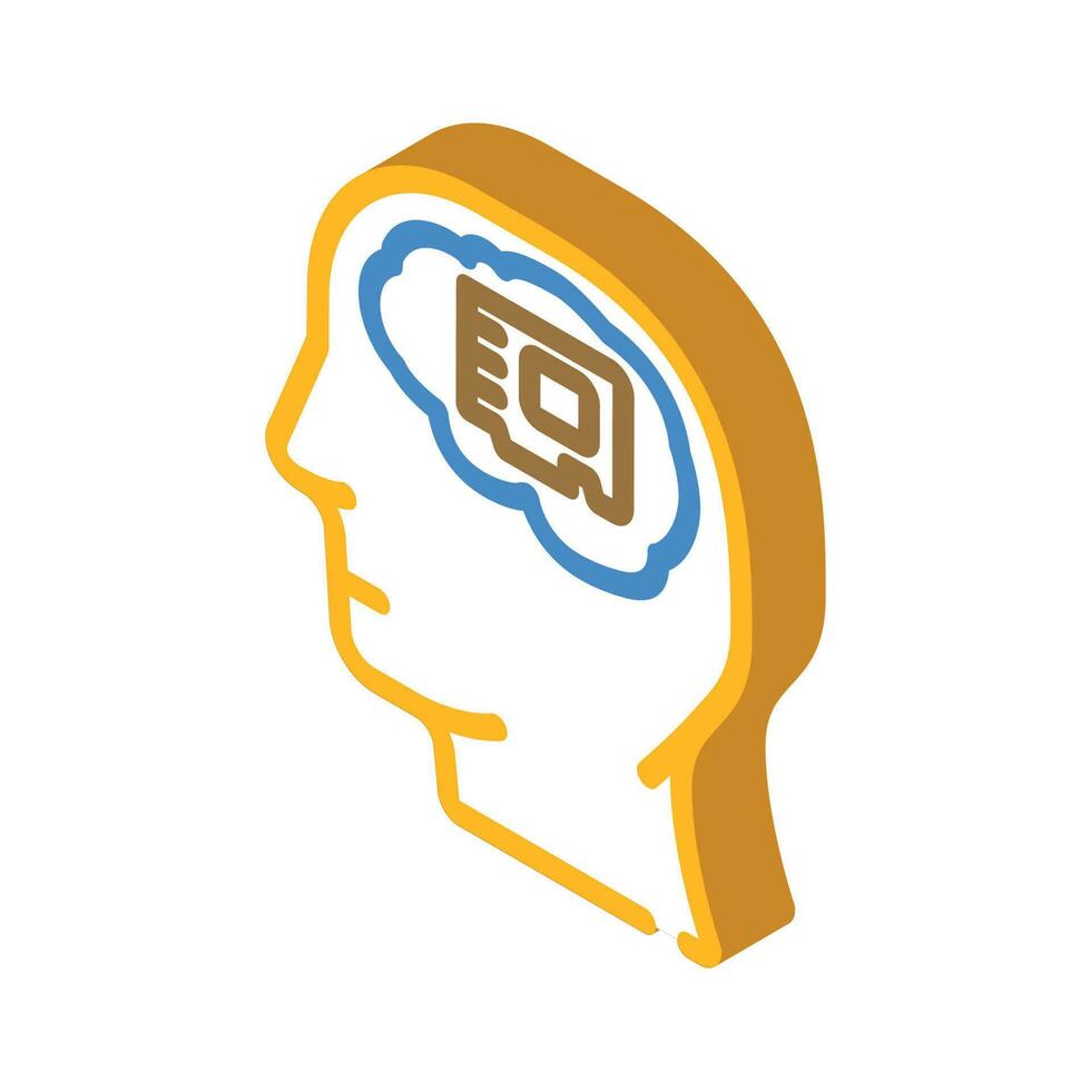 memory brain isometric icon vector illustration