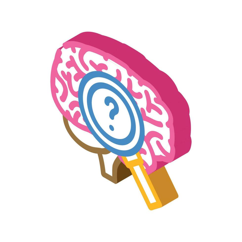 psicología cerebro isométrica icono vector ilustración