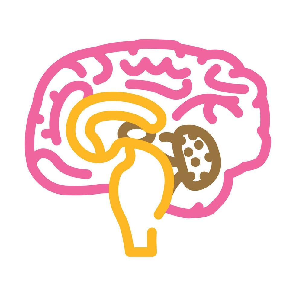 neurology brain color icon vector illustration
