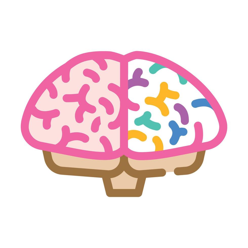 creative brain color icon vector illustration