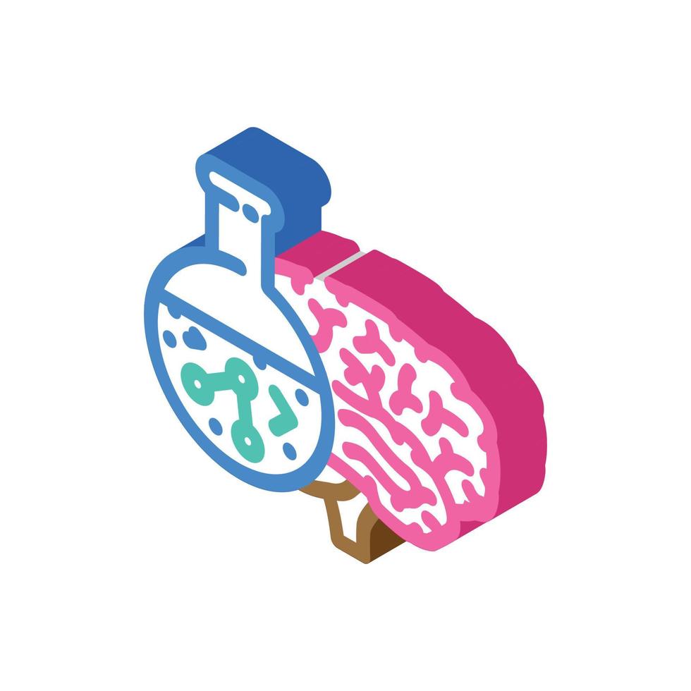 Ciencias cerebro isométrica icono vector ilustración