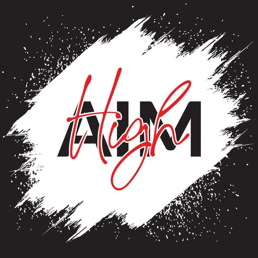 aim high slogan with hands holding basketball vector illustration on black background