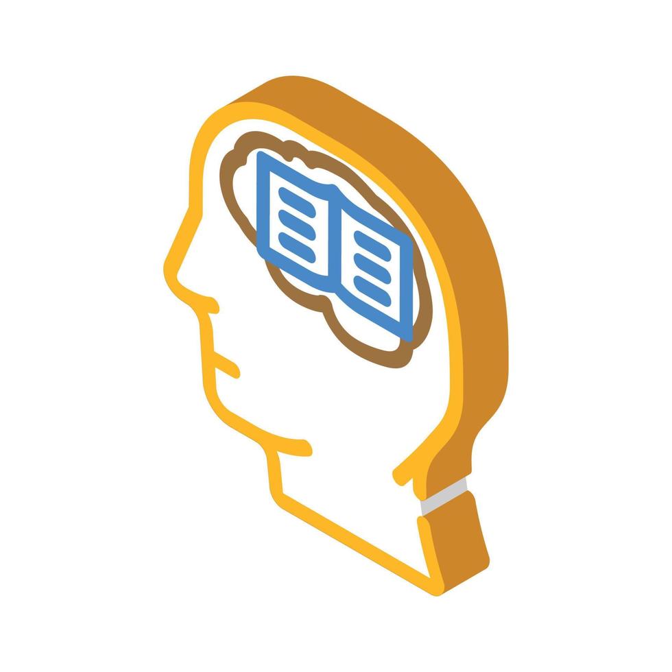 knowladge brain human isometric icon vector illustration