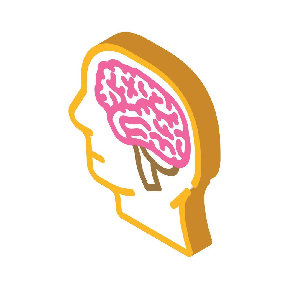 human brain isometric icon vector illustration