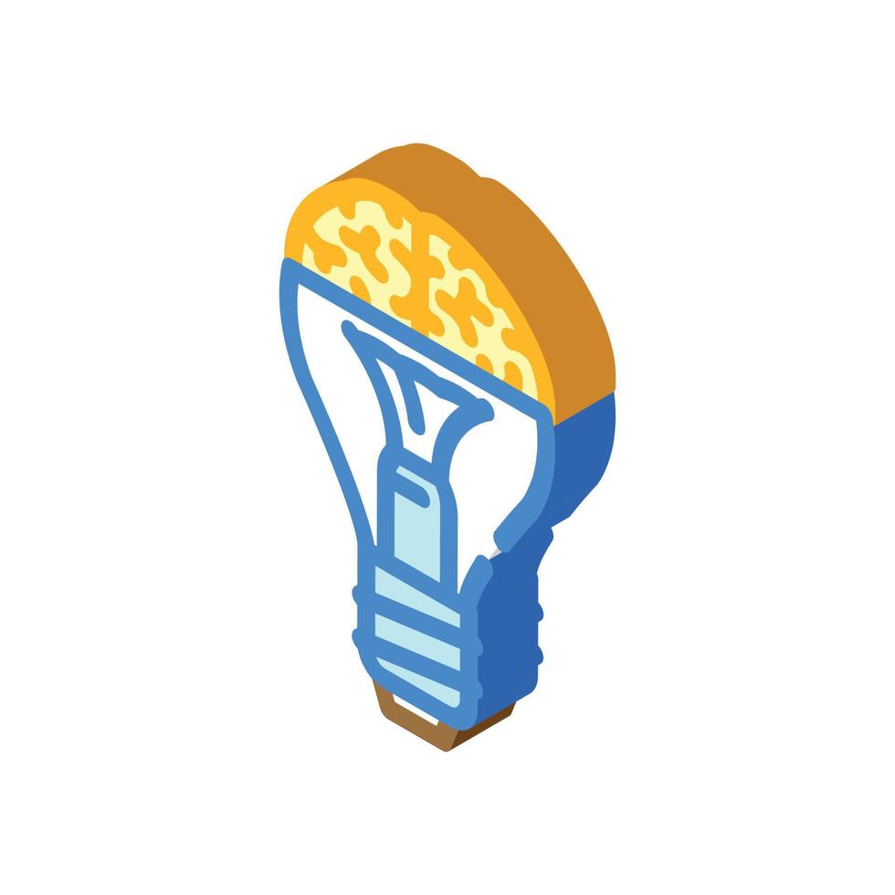 idea brain human isometric icon vector illustration