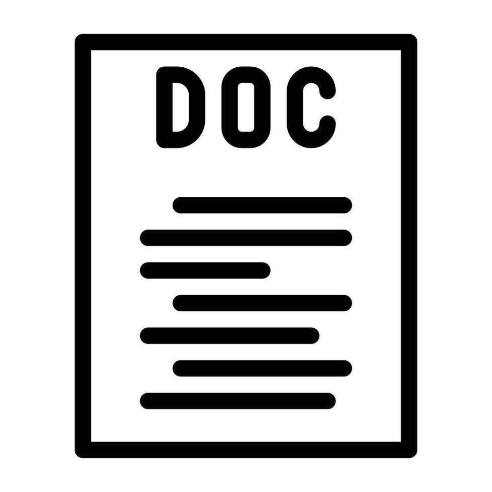 doc file format document line icon vector illustration