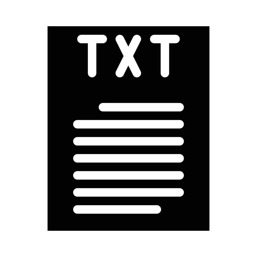 txt file format document glyph icon vector illustration