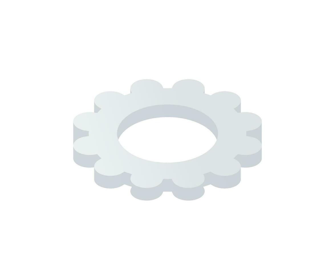 engranaje ajuste administración isométrica estilo icono aislado en blanco antecedentes vector