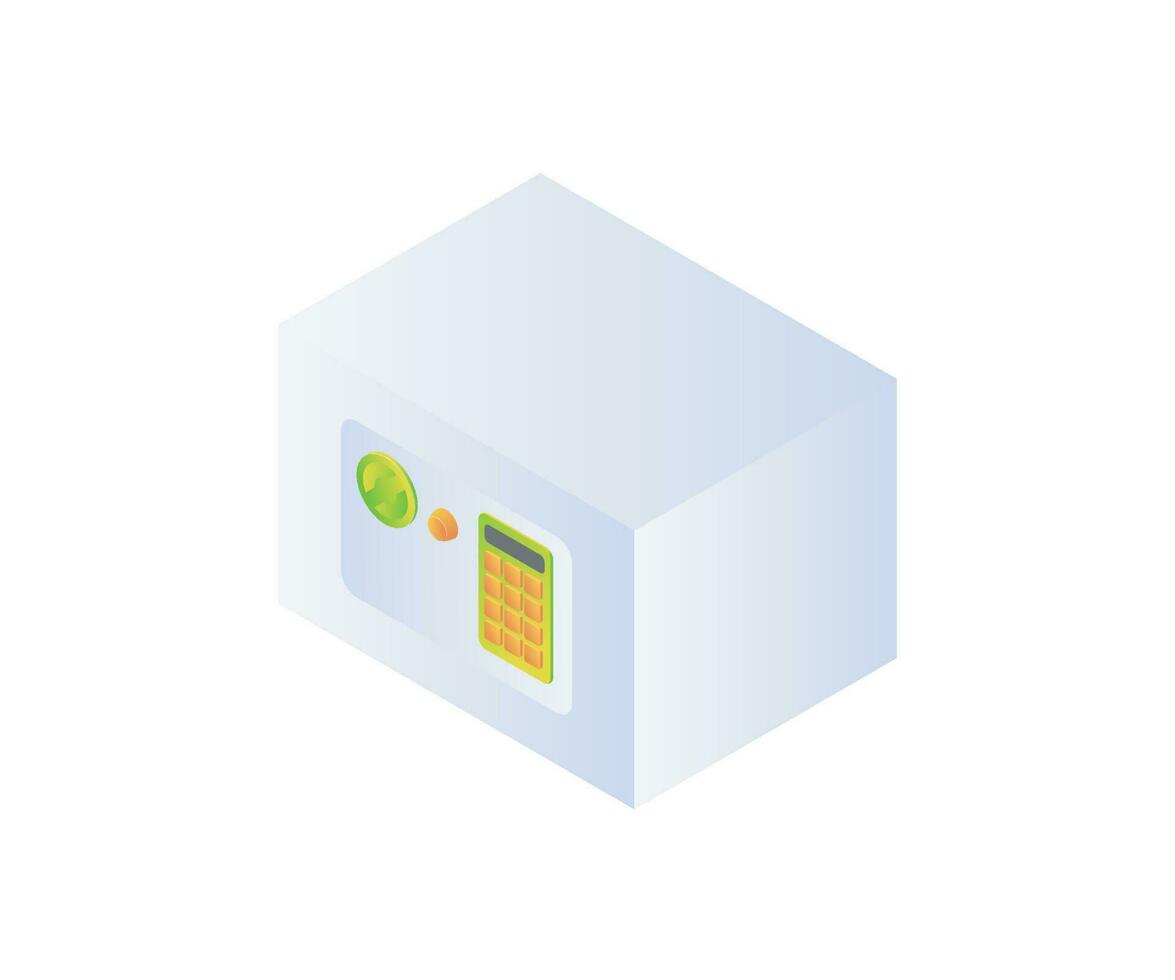 Vector icon of digital money storage safe