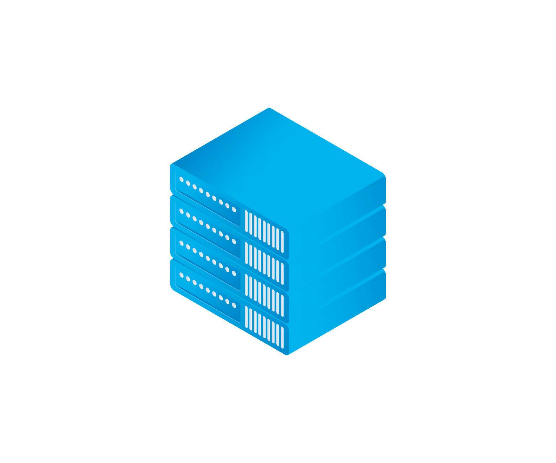 Isometric style icon of data storage server isolated on white ...