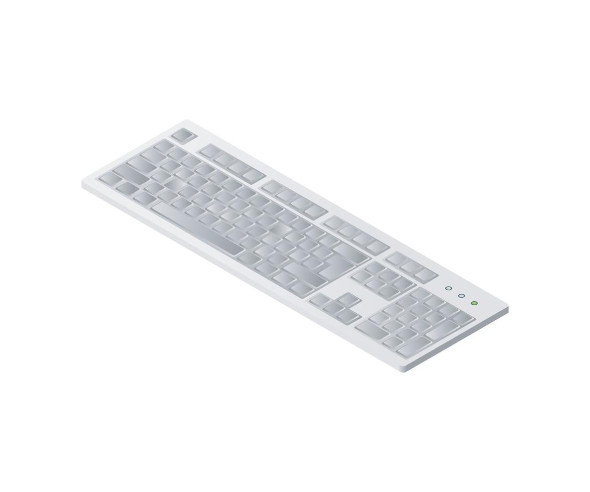Isometric style icon of keyboard hardware isolated on white background vector