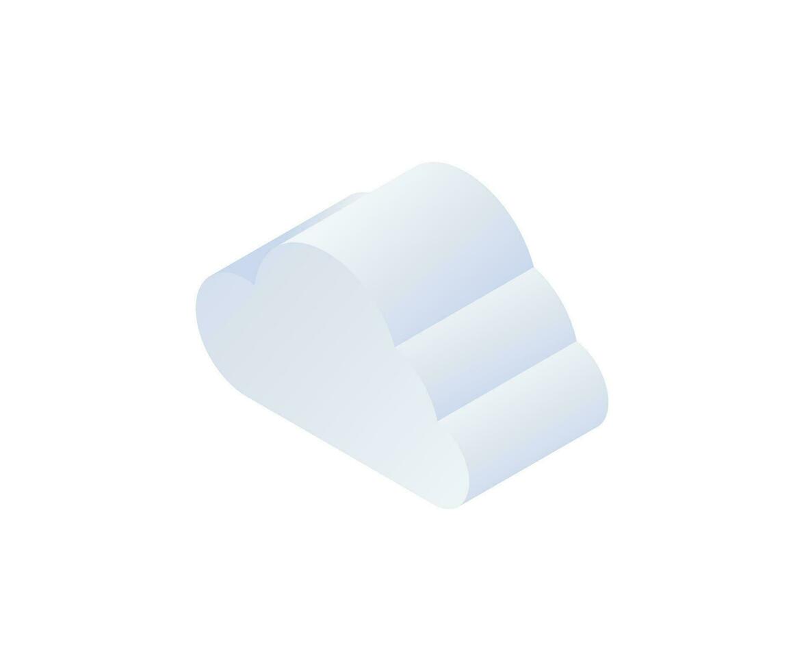 Isometric style icon of cloud storage isolated on white background vector