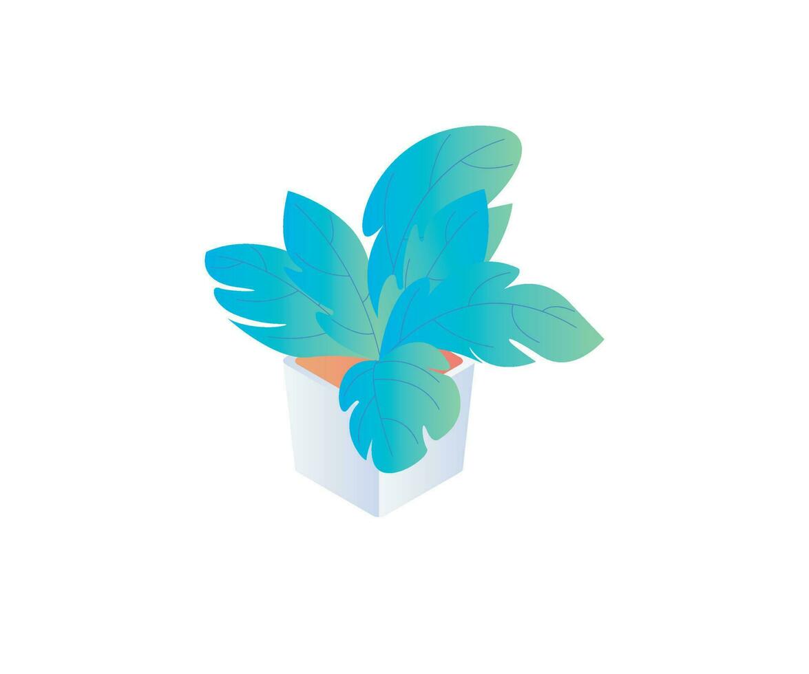 Isometric style icon of potted plant isolated on white background vector