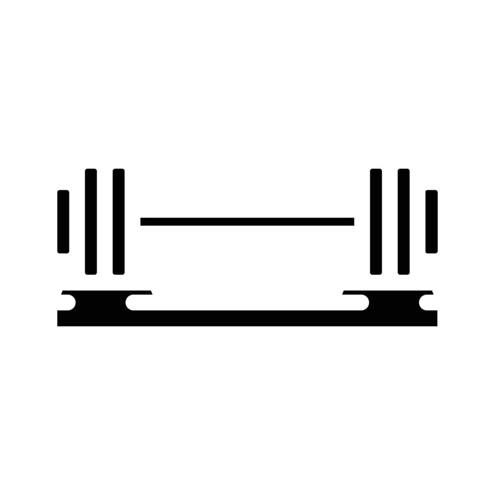 barra con pesas aptitud deporte glifo icono vector ilustración