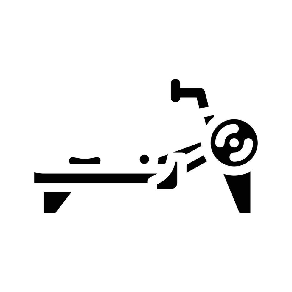 rowing machine fitness sport glyph icon vector illustration