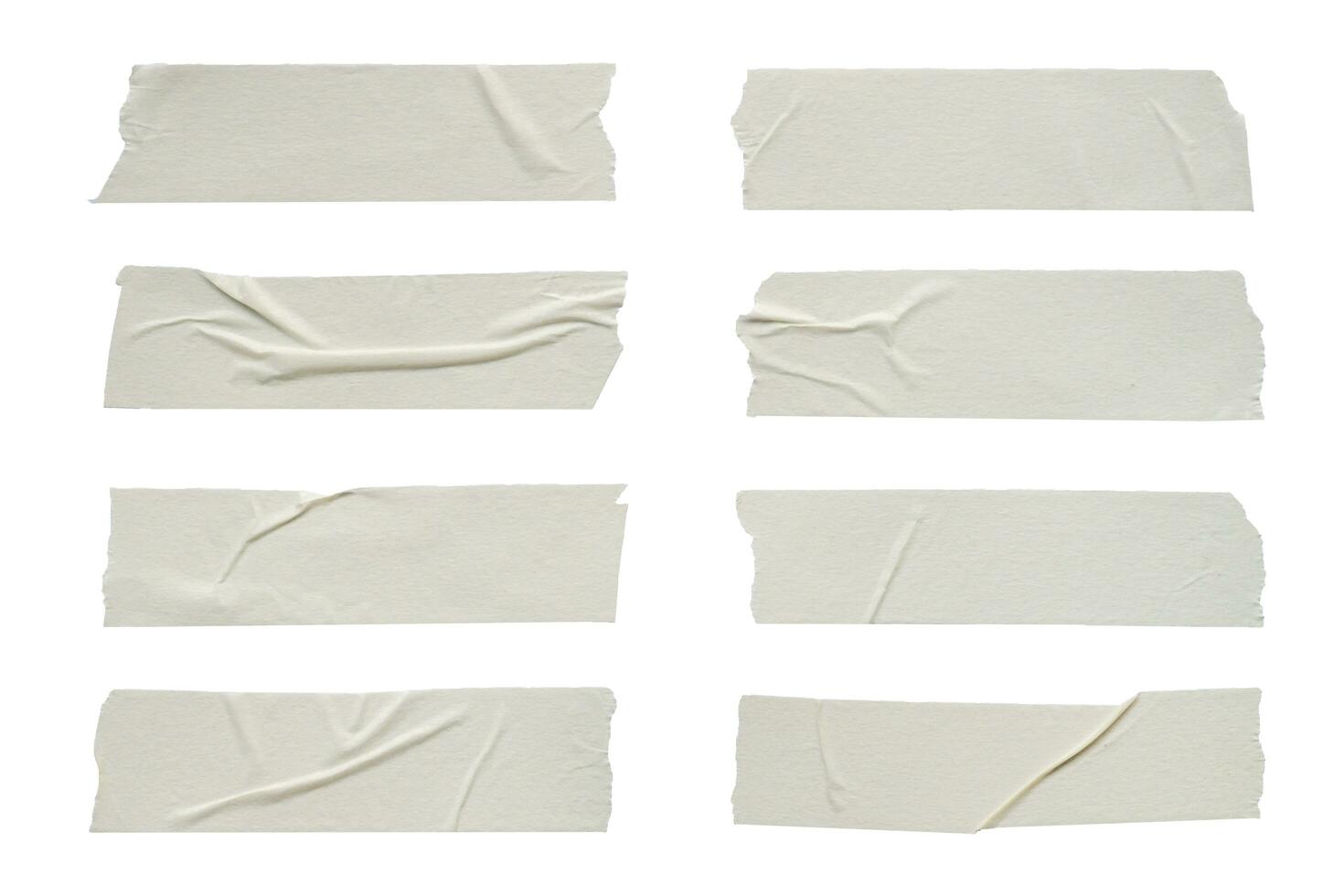 close up of adhesive tape wrinkle set on white background photo