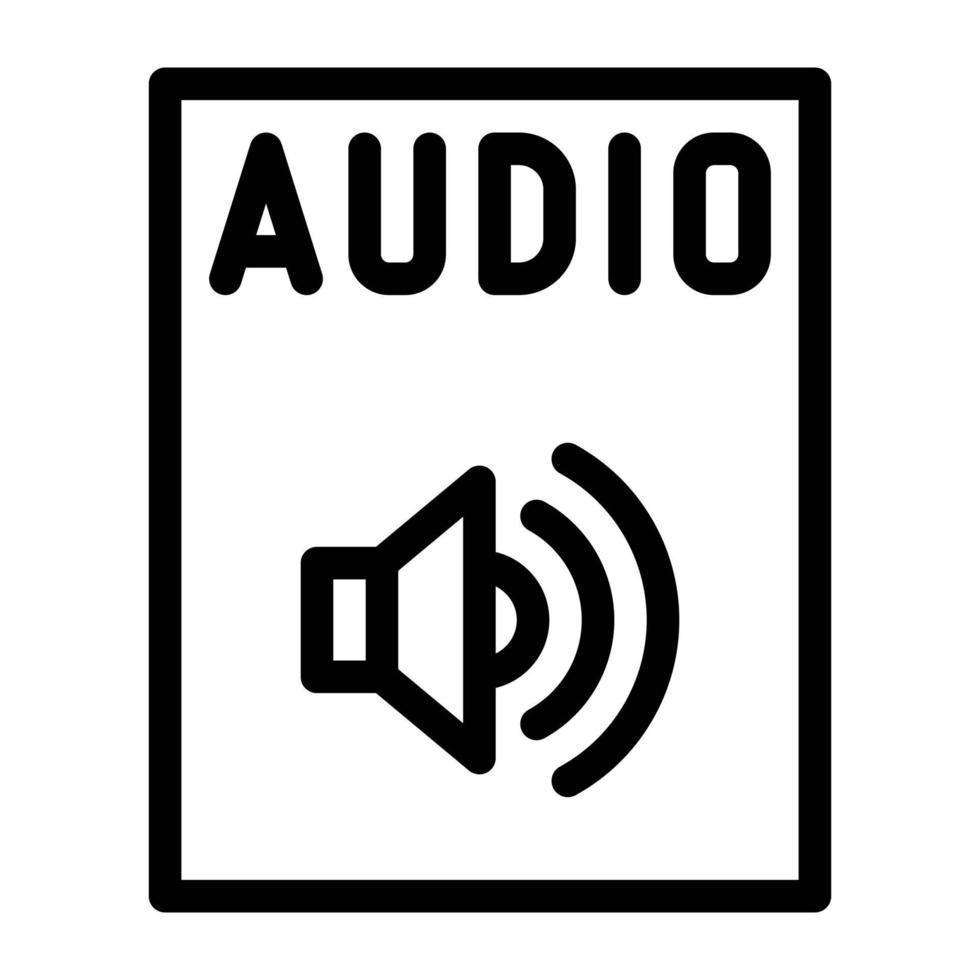 audio file format document line icon vector illustration